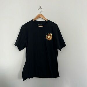 Black Graphic Short Sleeve Top